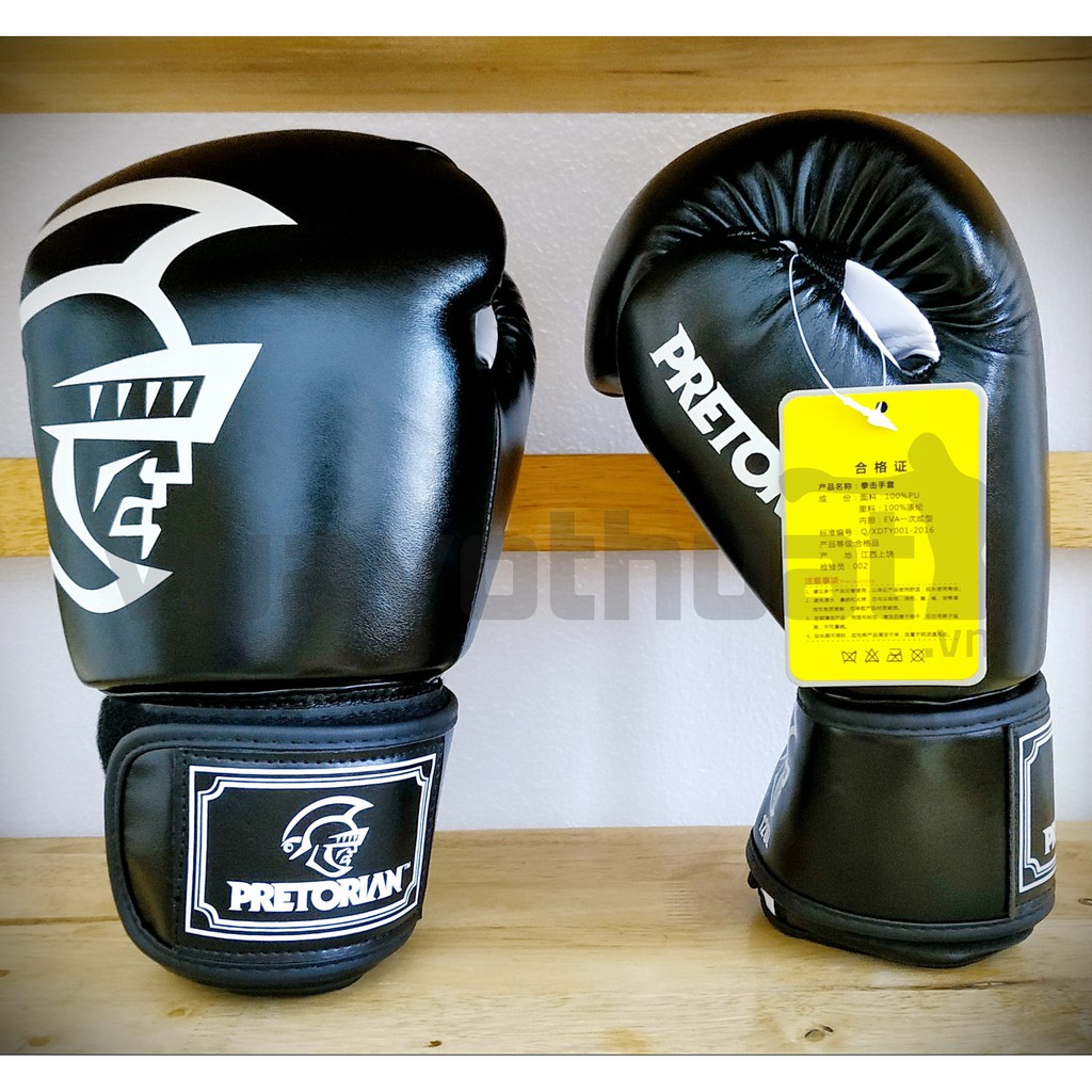 GĂNG TAY BOXING PRETORIAN ĐEN CHÍNH HÃNG