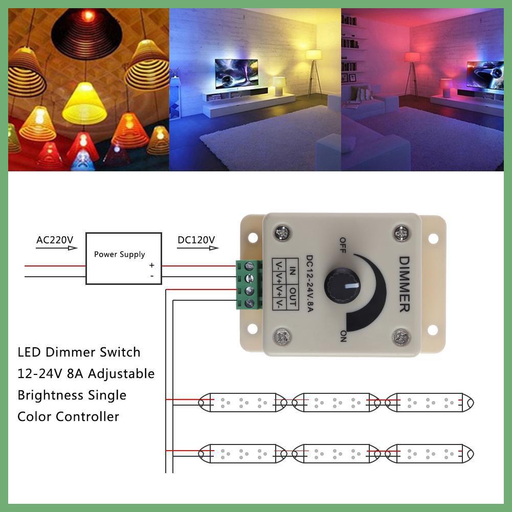 Bộ điều chỉnh độ sáng đèn LED 12-24V 8A | BigBuy360 - bigbuy360.vn