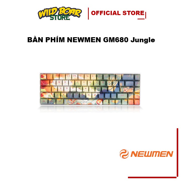 Bàn phím cơ 🖥FREESHIP🖥 NEWMEN GM680 Jungle (Dual Mode Wireless / LED RGB) - BH 24TH