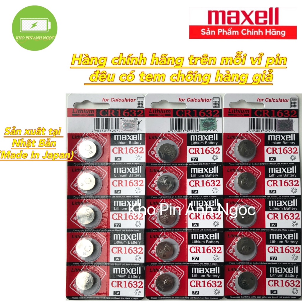 Pin CR1632 Chính Hãng Maxell Lithium 3v - Pin áp suất lốp