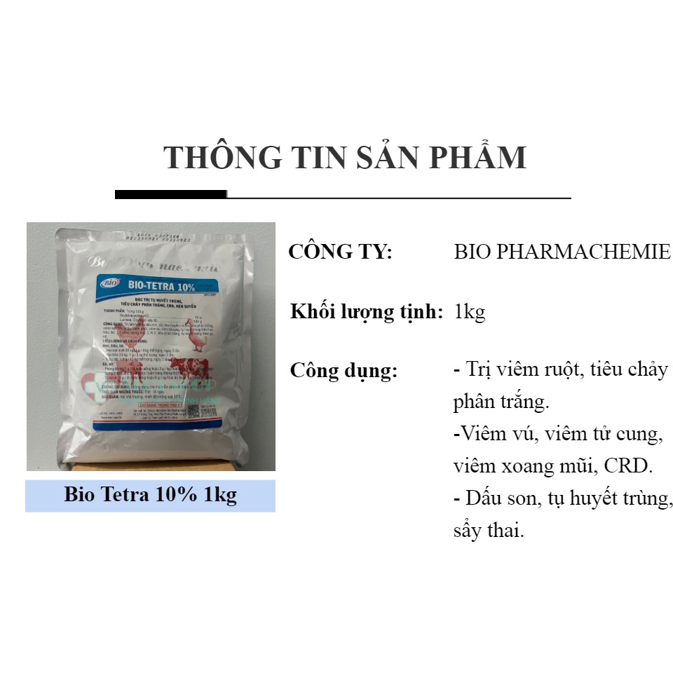 BIO TETRA 10% GÓI 1KG - Tụ huyết trùng