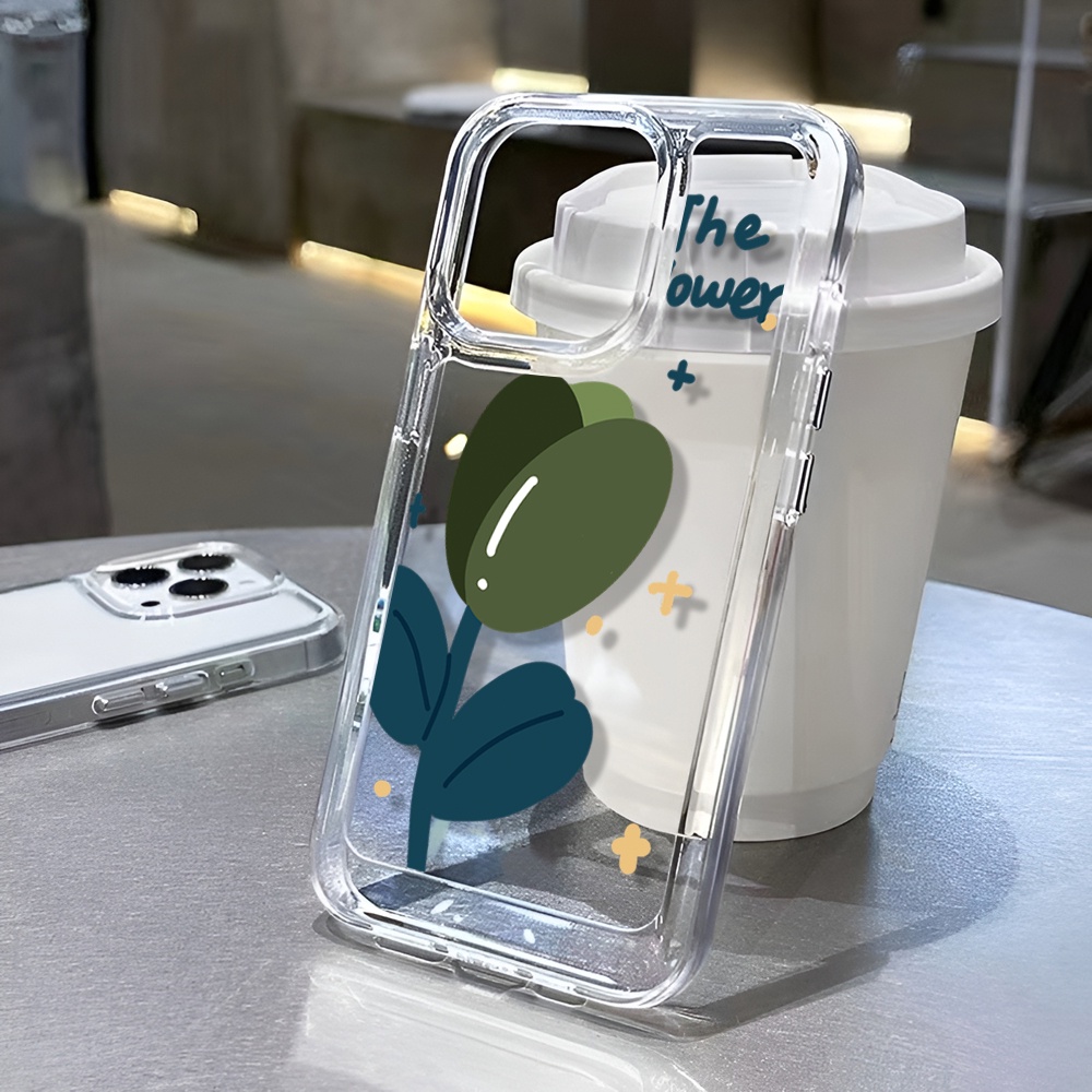Ốp Điện Thoại Trong Suốt Hình Hoa tulip Cho iphone 14 Pro Max 14 Plus 13 11 12 7Plus X XR XS Max 8 7