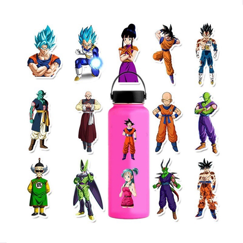 lanfy1 50Pcs/100Pcs Anime Dragon Ball Stickers Super Saiyan Goku Stickers Decal Snowboard Luggage Car Fridge Sticker
