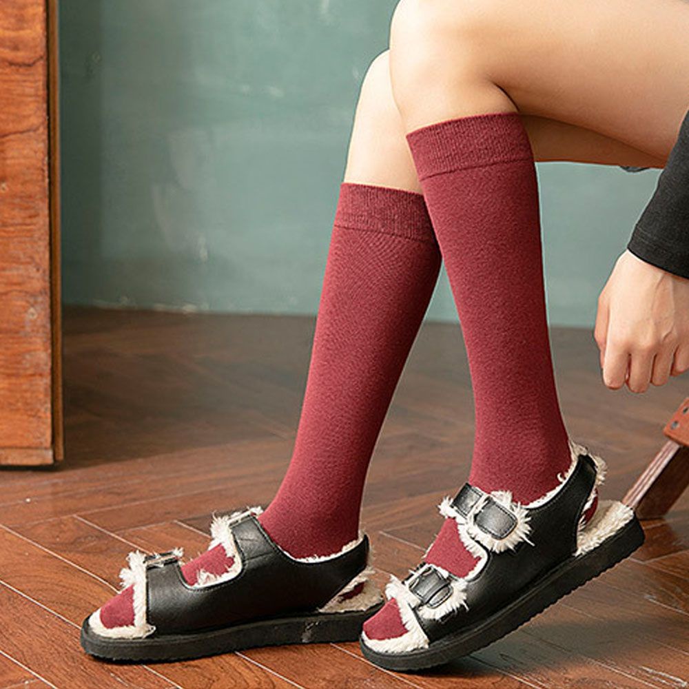 Vớ Cotton Cao Qua Gối Co Giãn Tốt Nhiều Màu Sắc Thời Trang Mùa Thu Cho Nữ