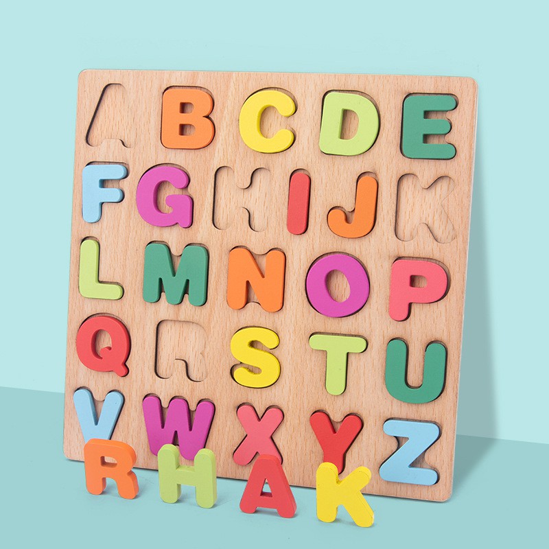 Bảng chữ cái - chữ số đồ chơi trí tuệ bằng gỗ cho bé yêu