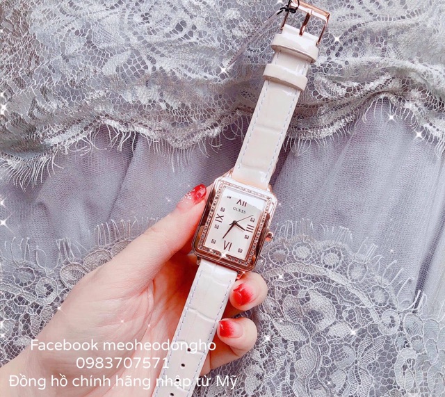ĐỒNG HỒ NỮ GUESS CHIPU TIỂU THƯ TRẮNG TINH KHÔI
