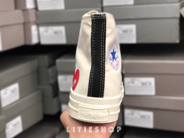 ẢNH THẬT | GIÀY Comme Des Garcons Play X Converse Chuck Taylor - Hidden Heart High Top Sneaker CDG CAO CỔ KEM