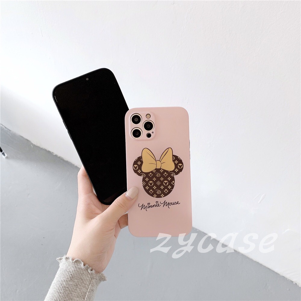 Ốp lưng iphone hình Mickey Mouse dẻo cạnh vuông chống sốc bảo vệ camera 7plus/8plus/x/xs/11/12/13/pro/promax