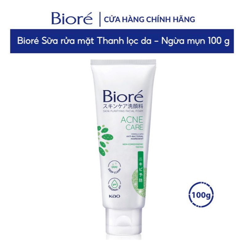 Bioré Sữa rửa mặt Sữa rửa mặt thanh lọc da - Ngừa Mụn 100g