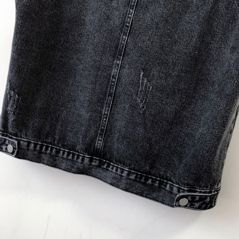 Áo khoác denim RENJIANVSHENG 16584 sát nách phong cách Hàn Quốc retro thời trang