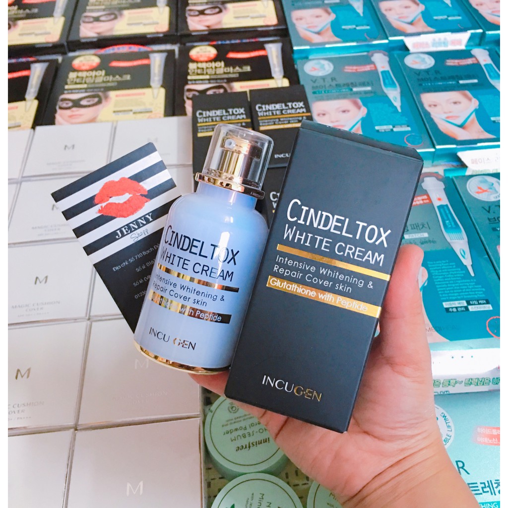 Bộ Đôi Huyết Thanh &amp; Kem Dưỡng Trắng Da Glutathione Cindel Tox