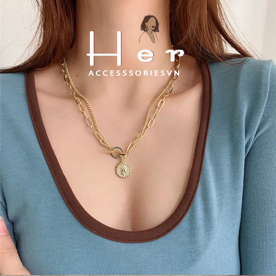 Dây Chuyền, Vòng Cổ Nữ Chocker 2 tầng Sunny Độc Đáo Her Accessories C13