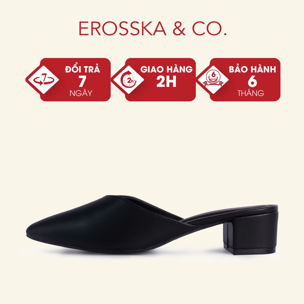 Erosska - Dép cao gót Erosska bít mũi kiểu dáng Hàn Quốc cao 3cm màu đen _ EM076