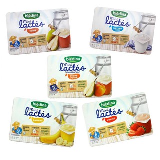 Sữa chua bledina vị dâu, táo lê, tự nhiên, chuối vỉ 6 hộp * 60gr date t2/2021