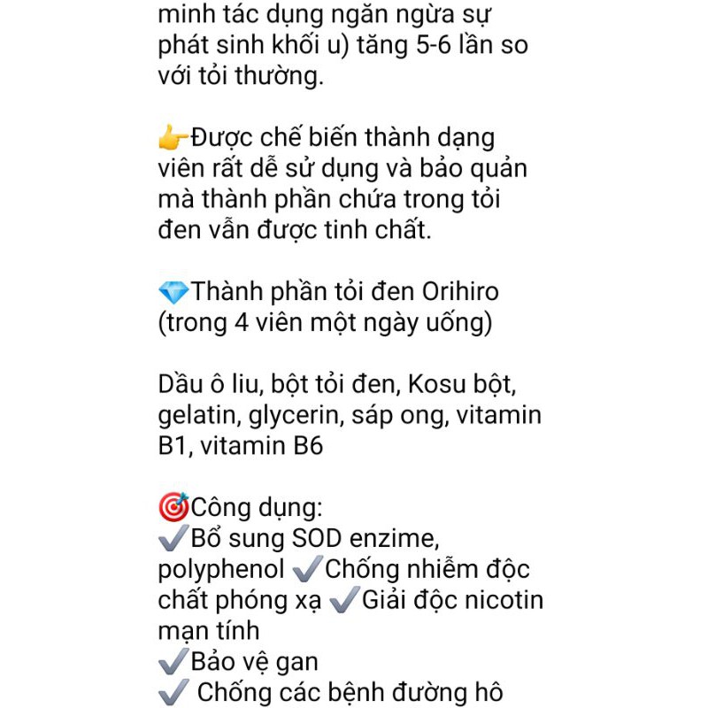 Tỏi đen Orihiro 180v Nhật Bản