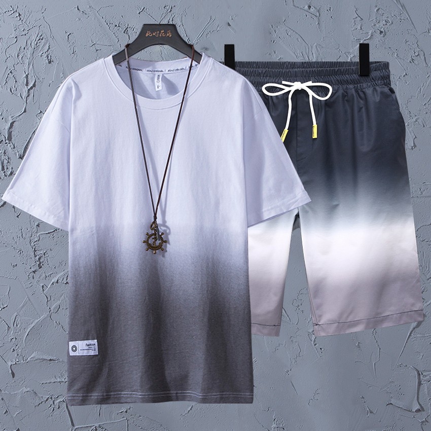 Set Đồ Thun Nam Thể Thao Mùa Hè Đổ Màu Loang Ombre Kiểu Dáng Năng Động Hàn Quốc SMARTLY GIRL SET NAM 90000119C | BigBuy360 - bigbuy360.vn