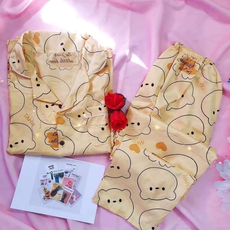 Bộ pijama dài tay kate mềm