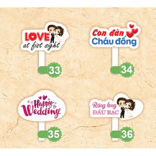[Hashtag loại dày MS 21-40] Bảng hashtag chụp ảnh đám cưới