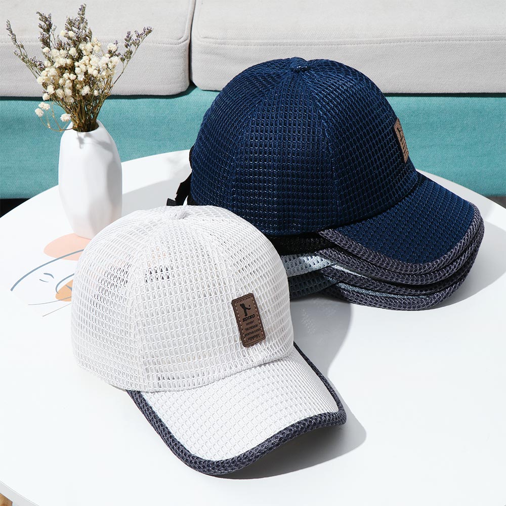 Mũ bóng chày có thể điều chỉnh bằng vải cotton phối lưới chống nước nhanh khô nhiều màu tùy chọn