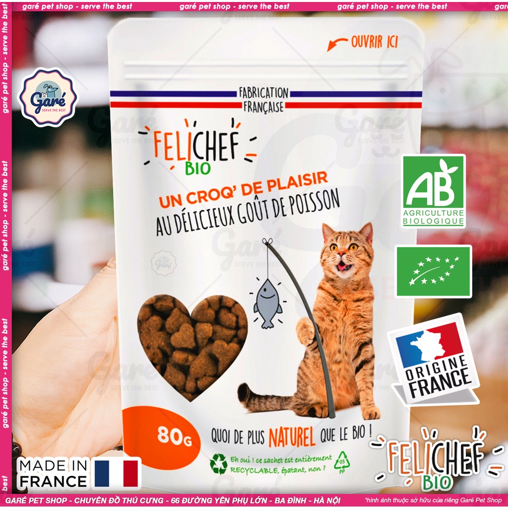 Bánh thưởng Felichef hữu cơ dành cho Mèo - FELICHEF - Friandises BIO pour chat goût poisson