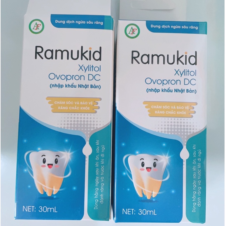 Xịt chống sâu răng Ramukid 30ml giúp làm sạch khoang miệng, ngăn và giảm mủn răng, hôi miệng và giúp răng chắc khỏe