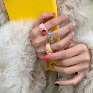 Nhẫn resin Hàn Quốc 5 Kiểu Màu Sắc Tự Làm Trang Sức Cho Nữ