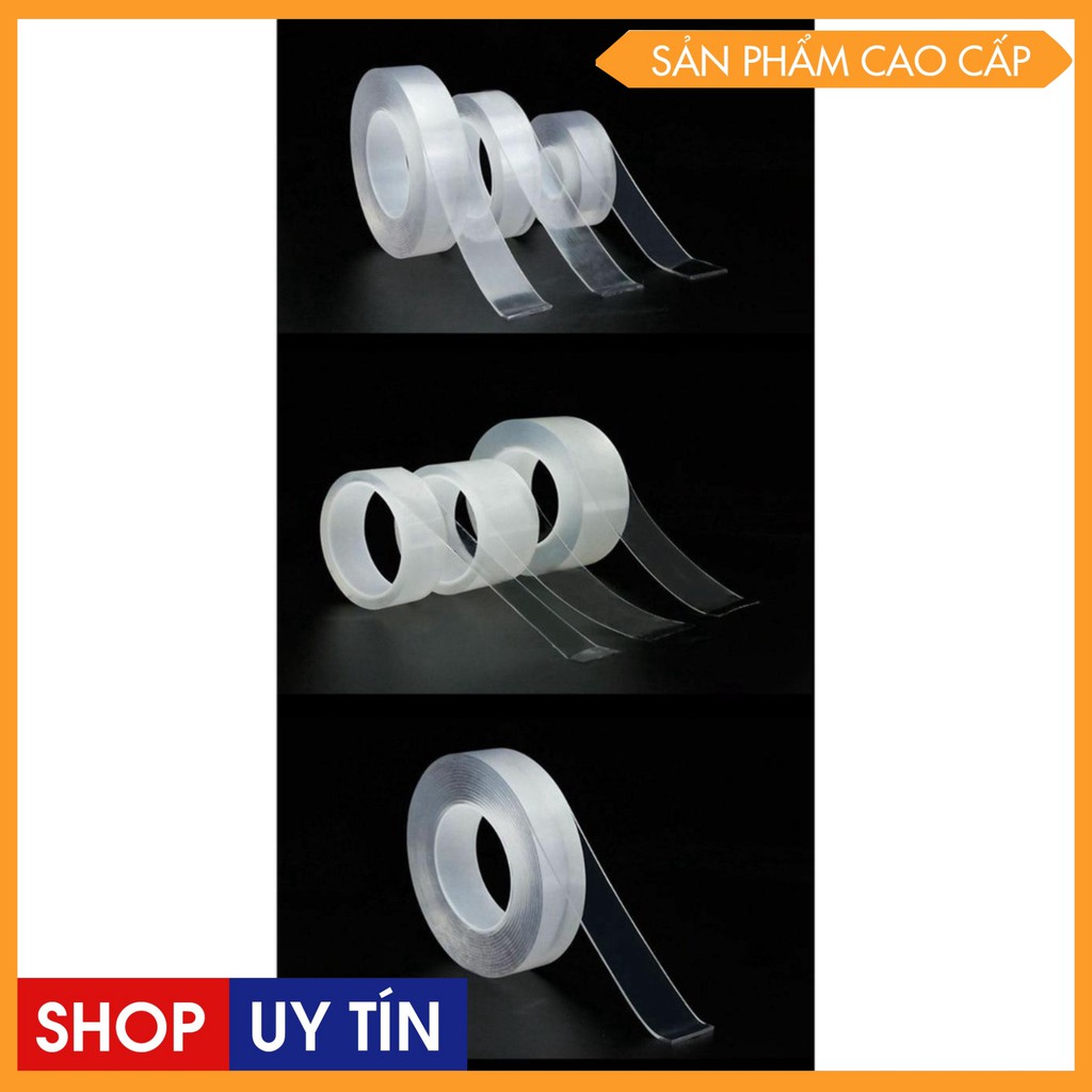 Cuộn băng keo 2 mặt acrylic trong suốt, băng keo dán tranh gán gương treo tường siêu dính
