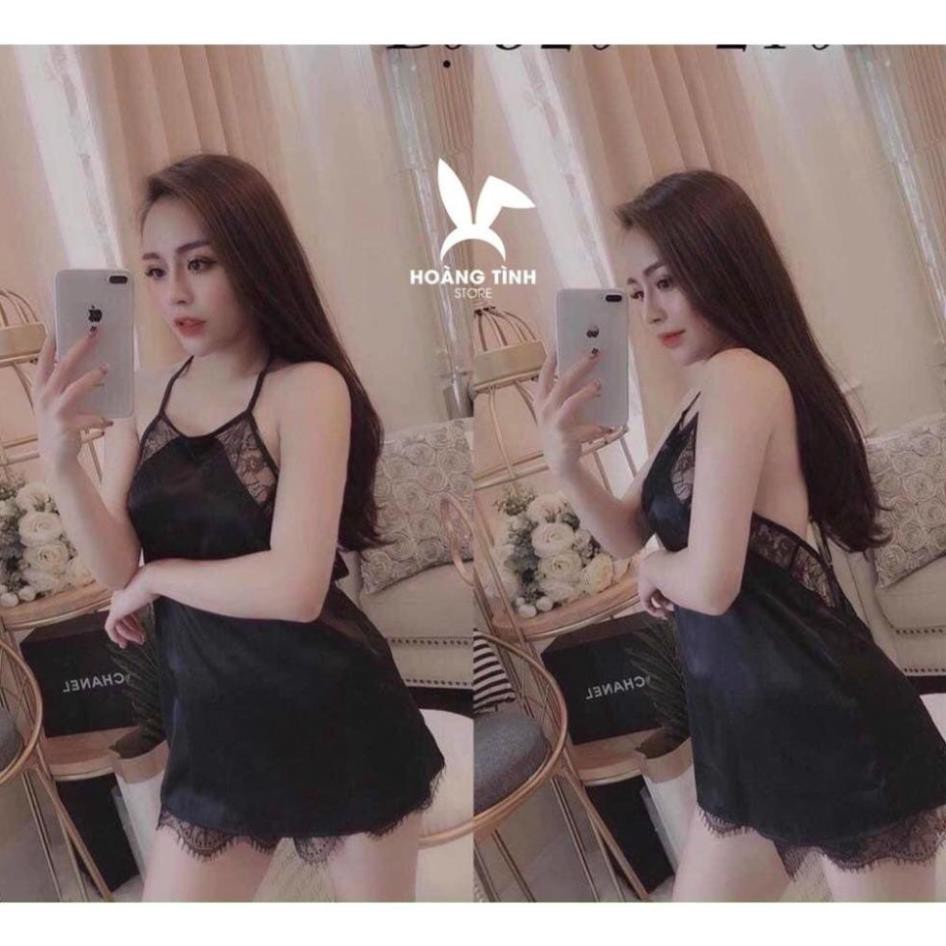 Đồ ngủ nữ🌺FreeShip🌺Set bộ ngủ yếm phối ren chất liệu vải lụa satin cao cấp mềm mịn, bộ ngủ sexy freesize dưới 65kg | BigBuy360 - bigbuy360.vn