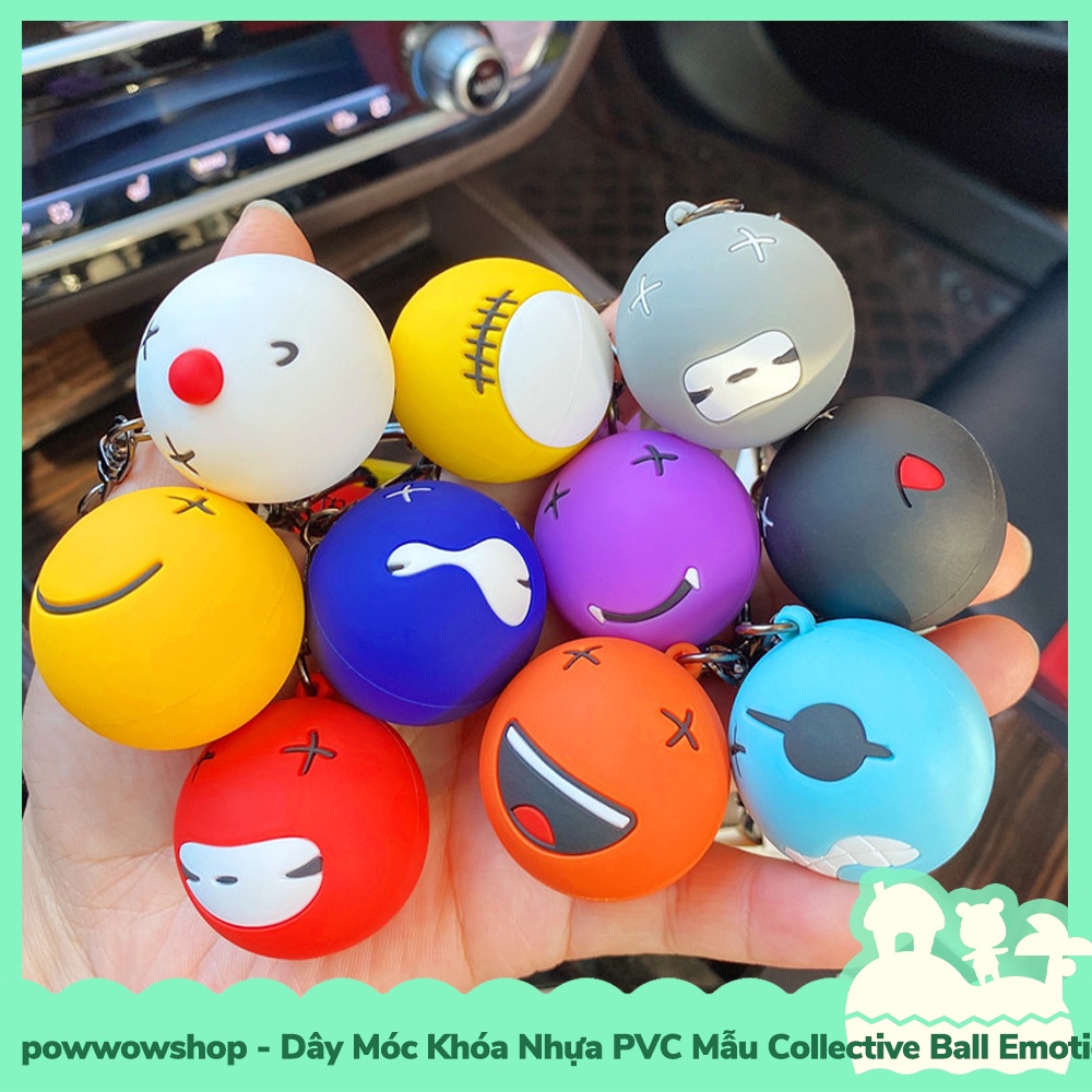 [Sẵn VN - Hỏa Tốc] Dây Móc Khóa Nhựa PVC Mẫu Banh Vui Nhộn Funny Group Balls