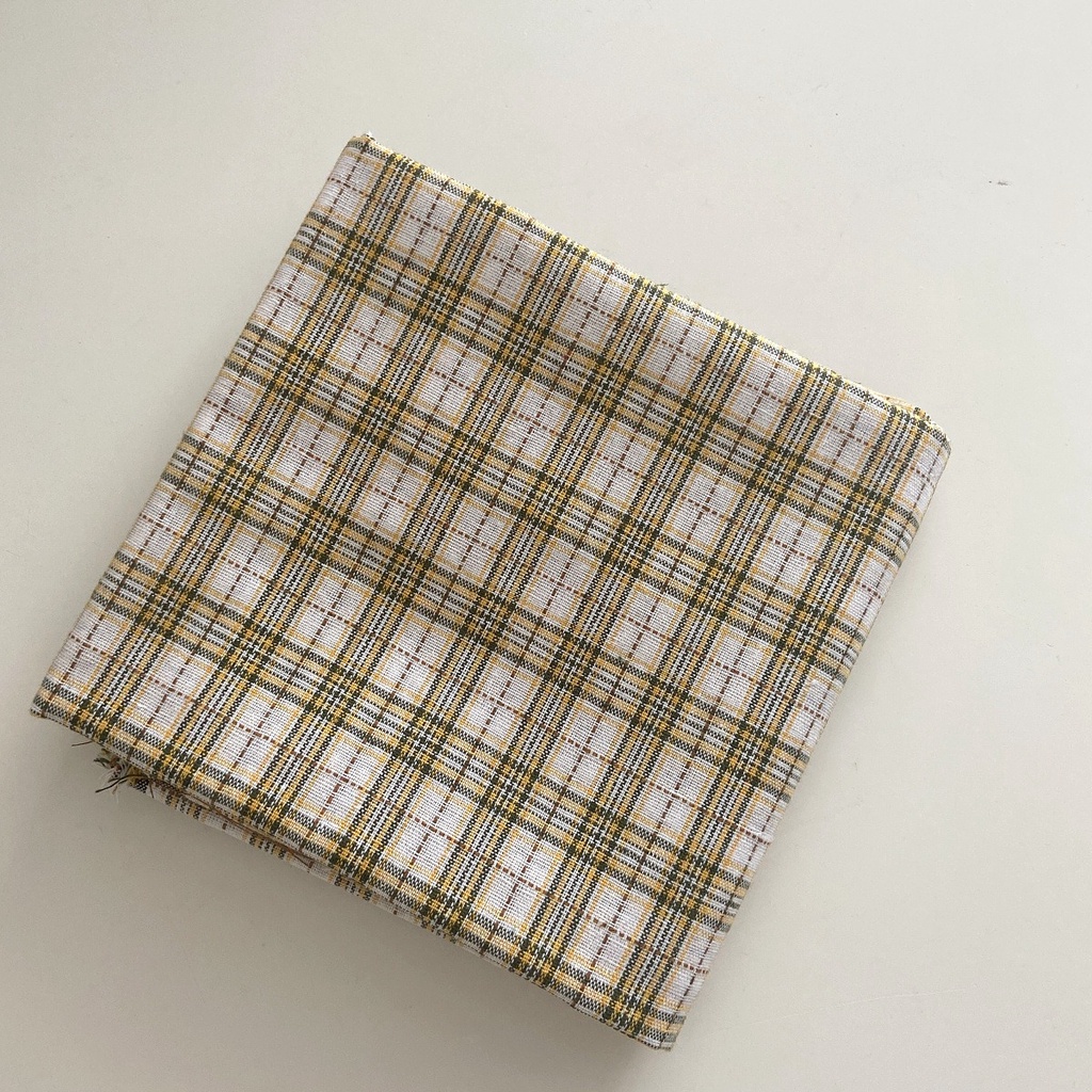 Khăn trải bàn caro vải lanh cotton nhiều màu phong cách vintage trang trí bàn học, thảm trải picnic đẹp