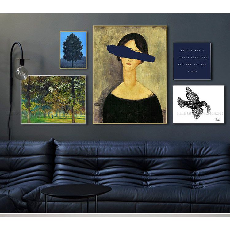 TRANH BỘ 5 TREO TƯỜNG CỠ ĐẠI - PHONG CÁCH BẮC ÂU- GIÁ RẺ - MELYHOME- TB51809FMX181