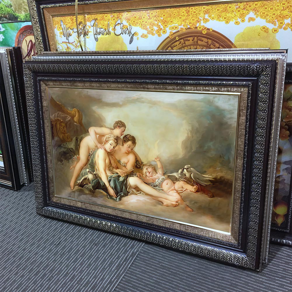 Tranh treo tường Châu âu trang trí phòng khách, phòng ngủ. Bức tranh "Venus and Cupid - Venus và thần Cupid". MS: 1337