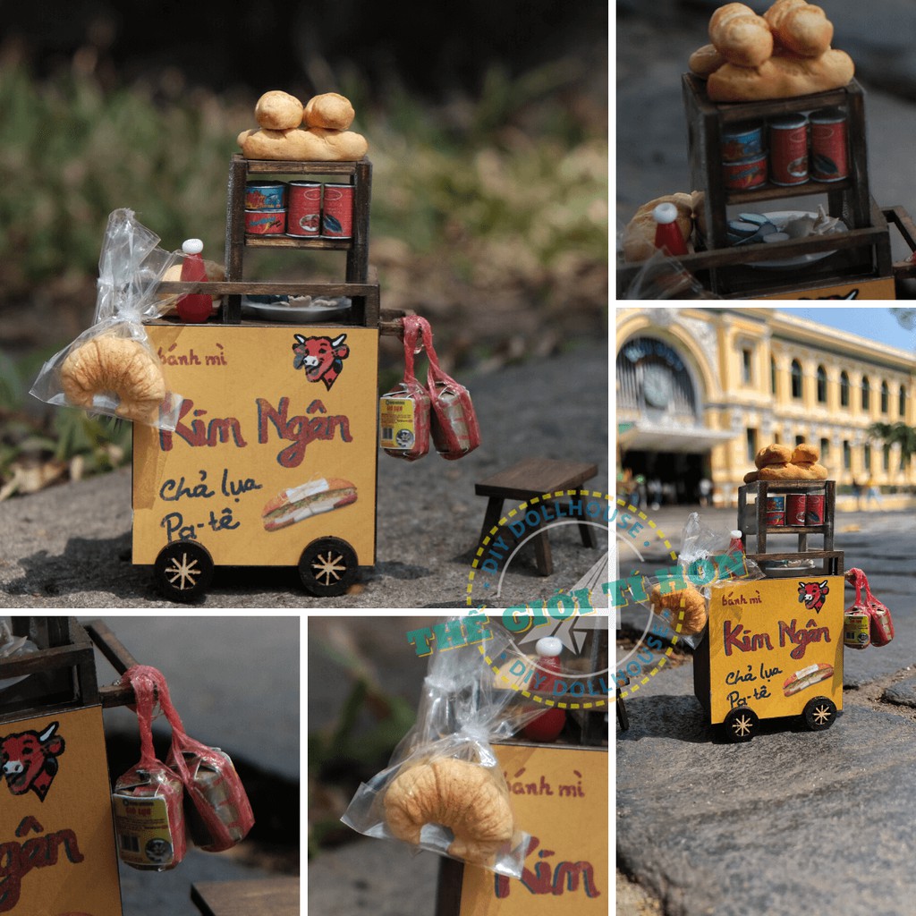 Mô Hình Xe Hàng Rong Sài Gòn Xưa Và Nay - Xe Bánh Mì - HR04
