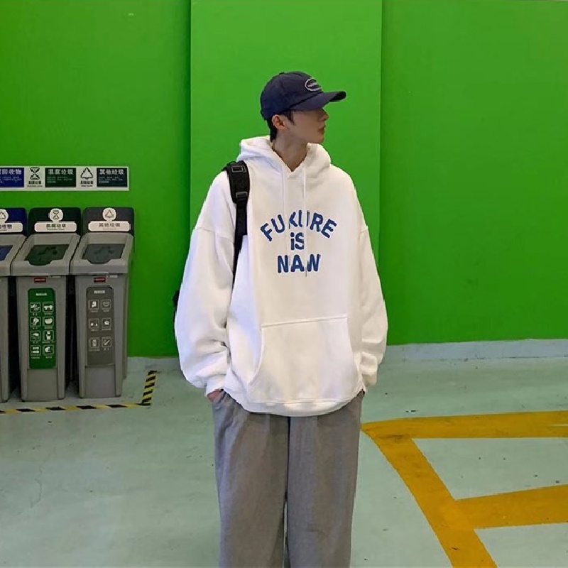 Áo hoodie Thể Thao Dáng Rộng In Chữ Thoải Mái Thời Trang Hàn Quốc Cho Nam Cỡ M-5XL