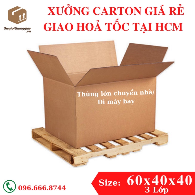 10 Thùng giấy 60x40x40 lớn chuyển nhà/đóng gói/đóng hàng (GIAO LIỀN)