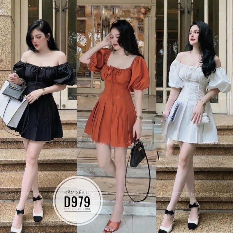 Bigsize Đầm xếp li D979
