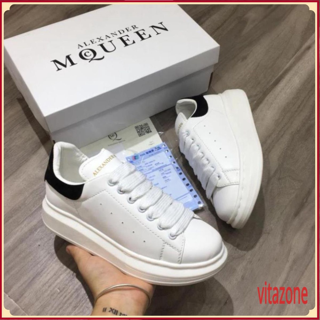 (vitazone742) Giày thể thao sneaker mc queen gót đen độn đế nâng chiều cao nam nữ