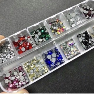 Đá chân keo mix size mix 12 màu Nail Mi New