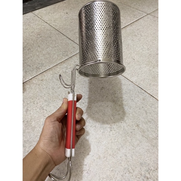 Muỗng vợt nhúng inox cao cấp loại to - dụng cụ xóc bún phở bằng inox không rỉ