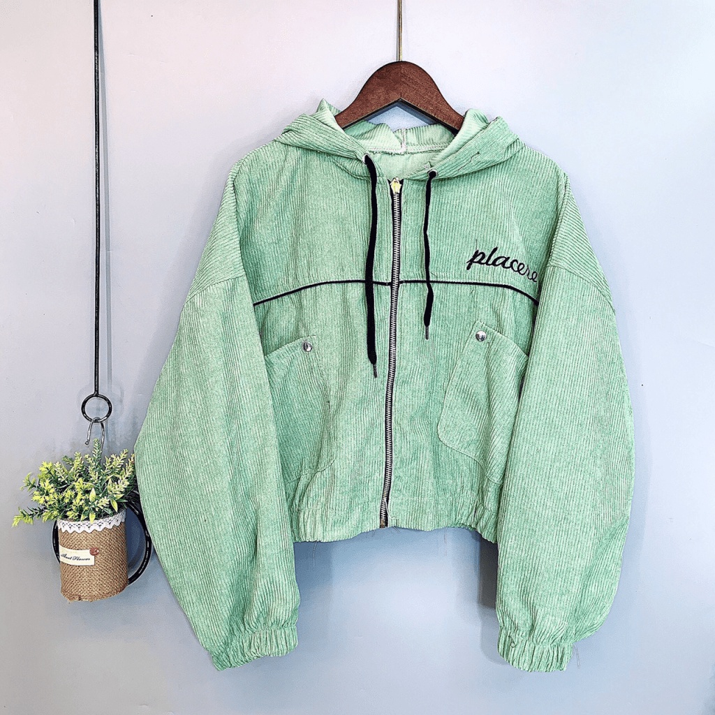 Áo Khoác Nữ Lửng Nhung Gân Tăm Phối Nút Thời Trang Cao Cấp Siêu Xinh Mẫu Hot TP509 [NewUnisex]