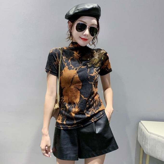 Áo lưới nữ áo thun tay ngắn nữ Đính Đá Thời Trang Cho Nữ