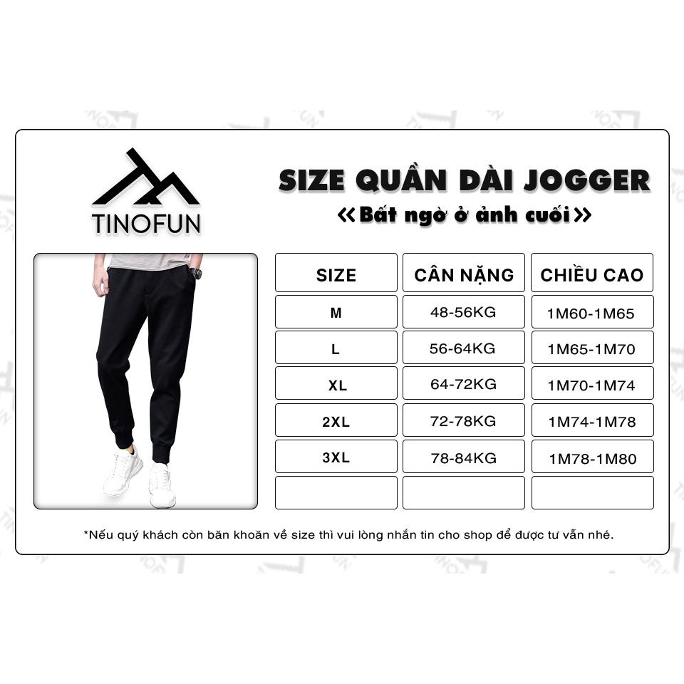 Quần jogger nam thể thao TINOFUN chất vải nỉ co dãn giữ nhiệt mùa thu đông