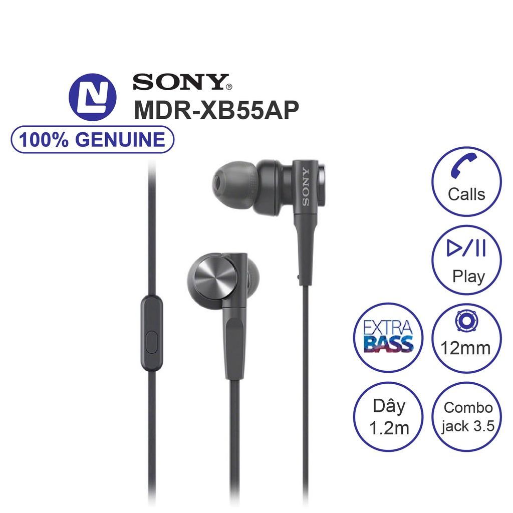 NEW Full box - Sony MDR-XB55AP Tai nghe Extra Bass có dây nhét tai