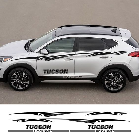 Tem xe Tucson phong cách thể thao- decal tucson