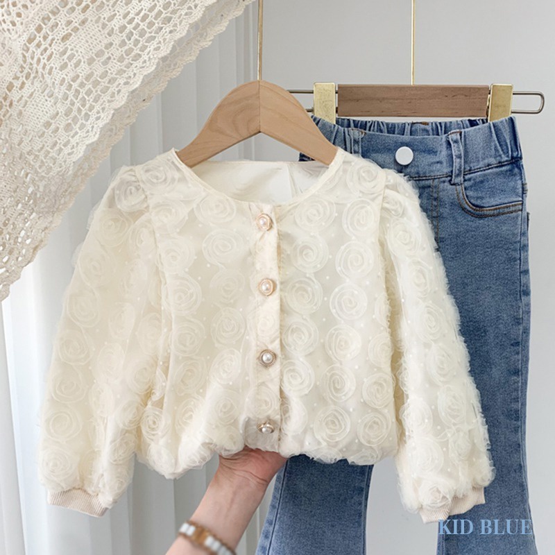 Áo Khoác Cardigan Dệt Kim Thời Trang Xuân Thu Cho Bé Gái