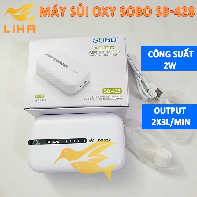 Máy Sủi Khí Oxy Tích Điện Sobo A-310 | A-320 | SB-418 | SB-428 - Sủi Tích Điện Cho Bể Cá