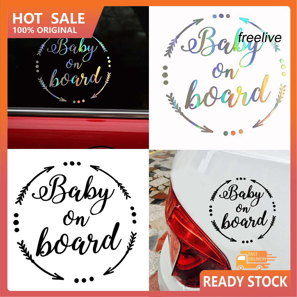 Miếng Dán Xe Hơi Trang Trí In Chữ Baby On Board Độc Đáo