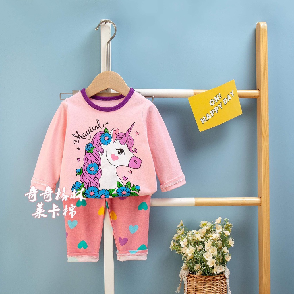 (Kubao 8-15kg)Đồ bộ bé gái quảng châu xuất hàn Kubao Quần áo trẻ em chất thun cotton cho bé gái từ 8-15kg (0-3 tuổi)