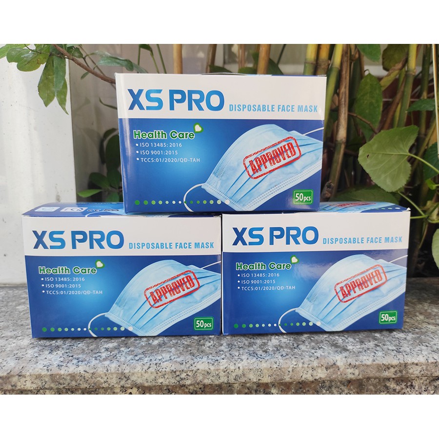 Khẩu Trang Y Tế XS PRO 4 Lớp Màu Xanh Hộp 50 Cái