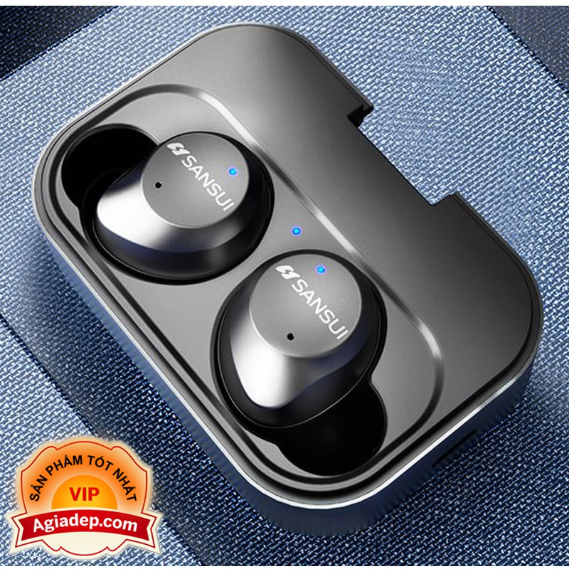 Tai nghe Bluetooth không dây Sansui - Tuyệt đỉnh âm thanh HiFi cảm ứng (Kèm Dock sạc pin 5-6 ngày dùng) - Agiadep.com